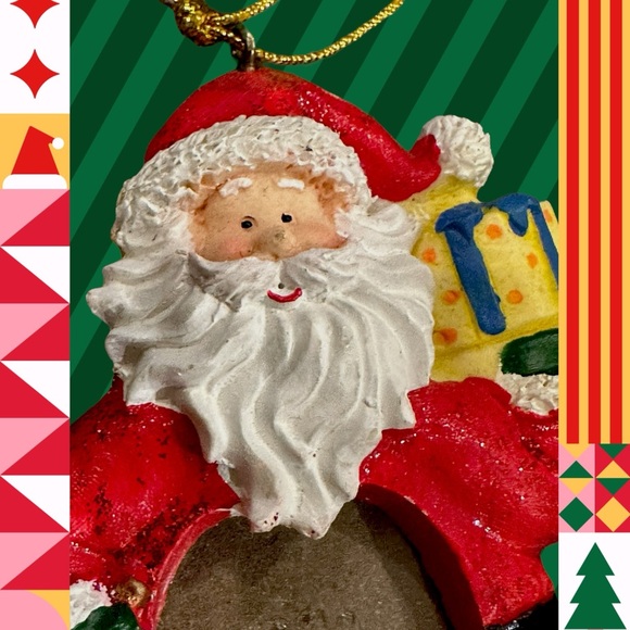 Vintage Santa Resin Photo Frame Ornament - Picture 3 of 4